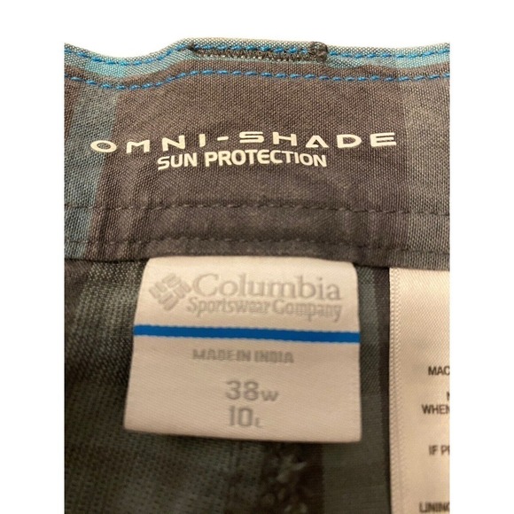 Columbia Omni-Shade Sun Protection Plaid Shorts 38W 10L Mens - Picture 6 of 9